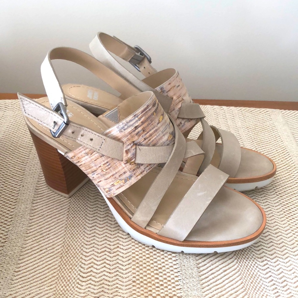 Johnston & Murphy “Kayla” Multi Cork / Taupe Heel sz 6.5